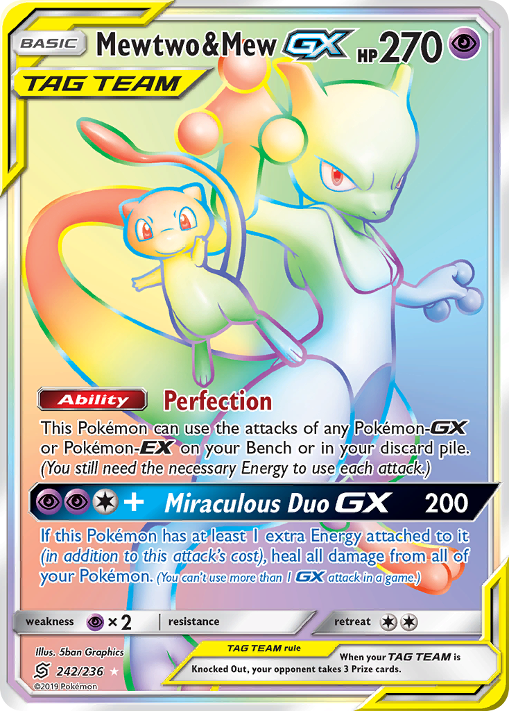 Mewtwo & Mew GX (242/236) [Sun & Moon: Unified Minds] | GnG Games