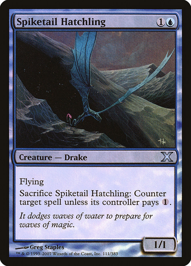 Spiketail Hatchling (Premium Foil) [Tenth Edition] | GnG Games