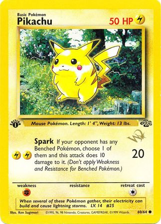 Pikachu (60/64) (W Stamped Promo) [Jungle 1st Edition] | GnG Games