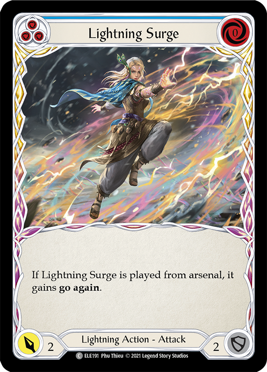 Lightning Surge (Blue) [ELE191] (Tales of Aria)  1st Edition Rainbow Foil | GnG Games