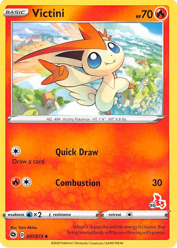 Victini (007/073) (Cinderace Stamp #53) [Battle Academy 2022] | GnG Games