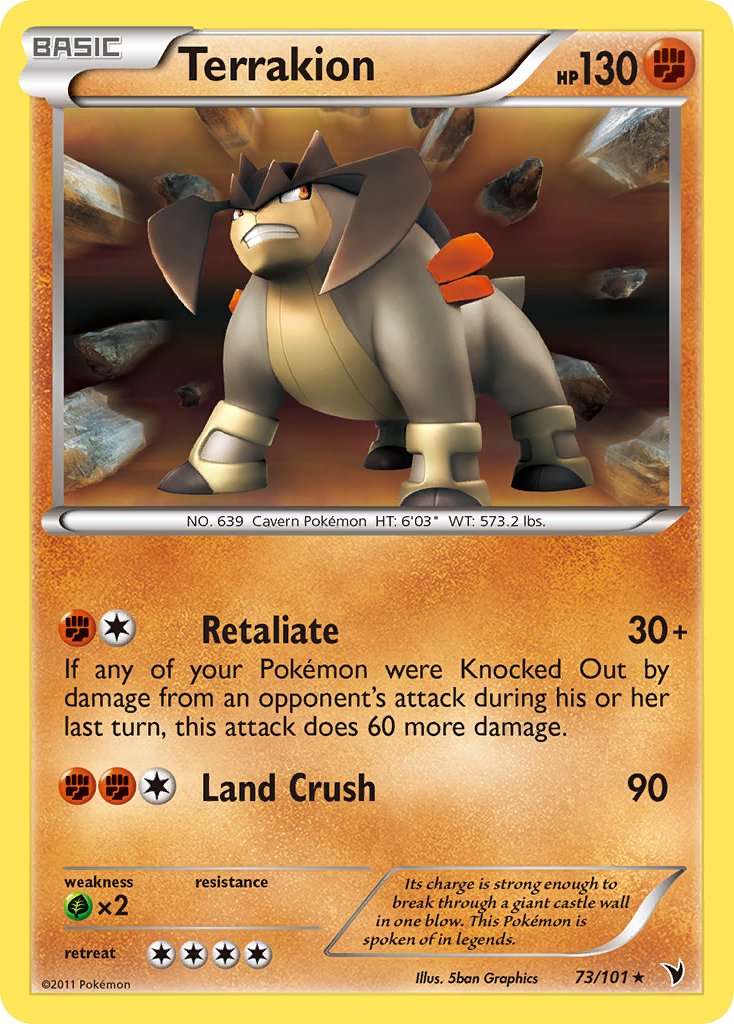 Terrakion (73/101) (Cosmos Holo) (Blister Exclusive) [Black & White: Noble Victories] | GnG Games