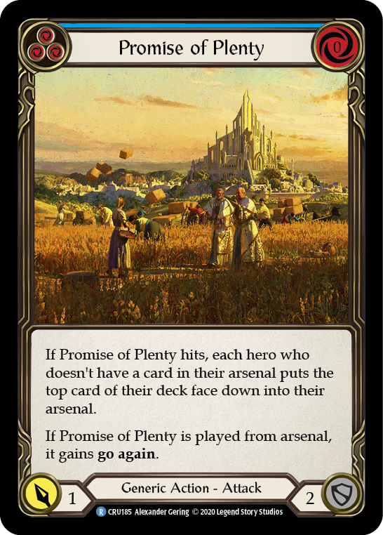 Promise of Plenty (Blue) [CRU185] 1st Edition Rainbow Foil | GnG Games