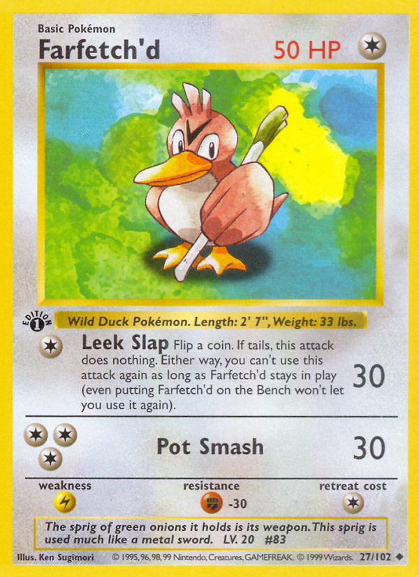 Farfetch'd (27/102) (Shadowless) [Base Set 1st Edition] | GnG Games