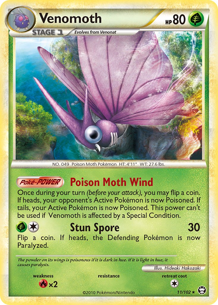 Venomoth (11/102) (Theme Deck Exclusive) [HeartGold & SoulSilver: Triumphant] | GnG Games