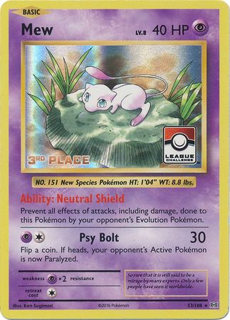 Mew (53/108) (League Promo 3rd Place) [XY: Evolutions] | GnG Games