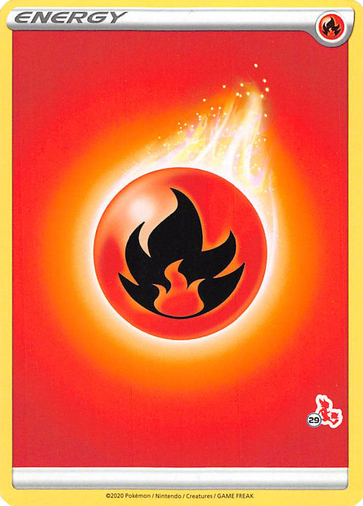 Fire Energy (Cinderace Stamp #29) [Battle Academy 2022] | GnG Games