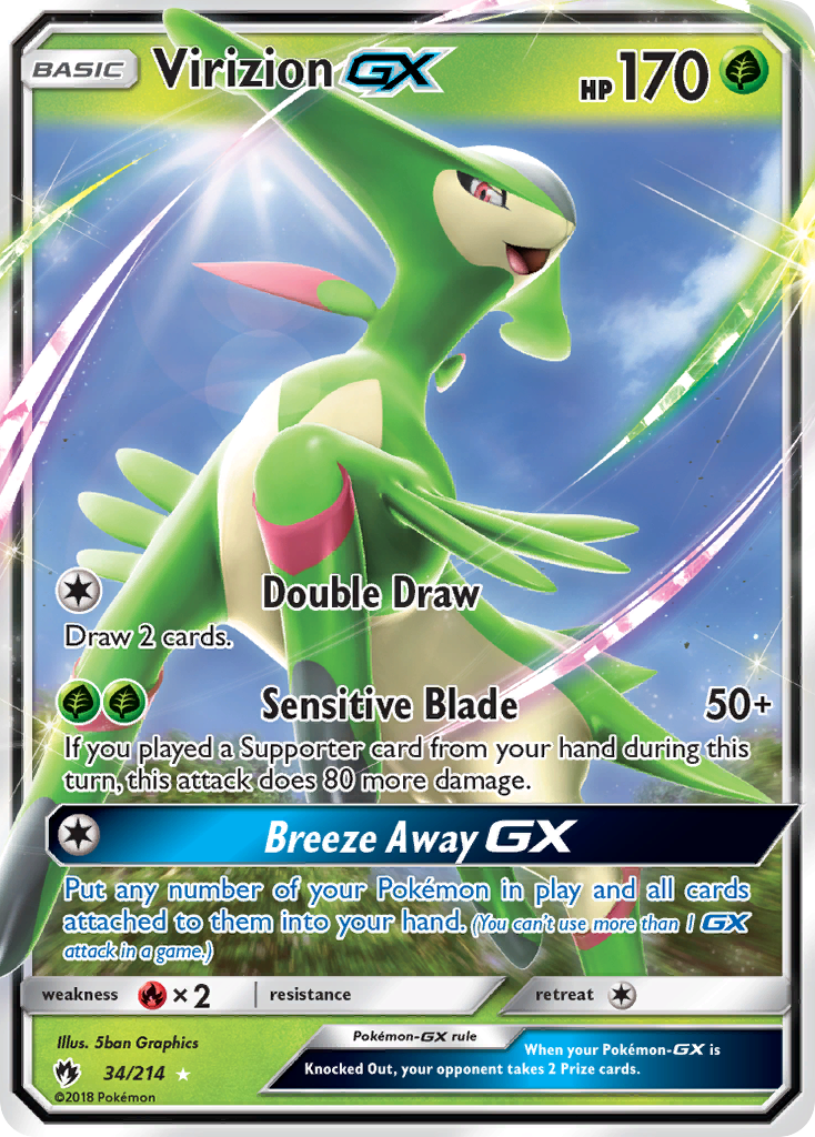 Virizion GX (34/214) [Sun & Moon: Lost Thunder] | GnG Games