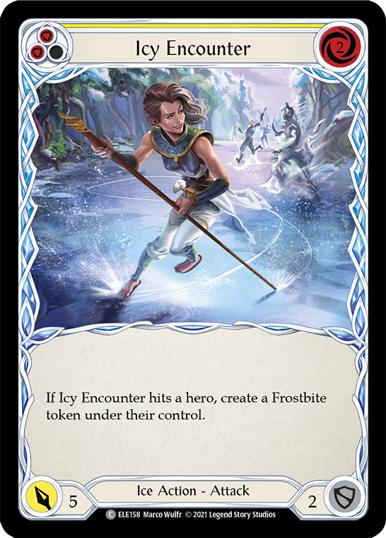 Icy Encounter (Yellow) [ELE158] (Tales of Aria)  1st Edition Rainbow Foil | GnG Games