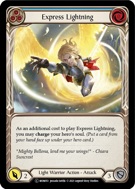 Express Lightning (Blue) (Rainbow Foil) [U-MON053-RF] Unlimited Edition Rainbow Foil | GnG Games