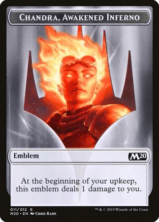 Emblem - Chandra, Awakened Inferno [Core Set 2020 Tokens] | GnG Games