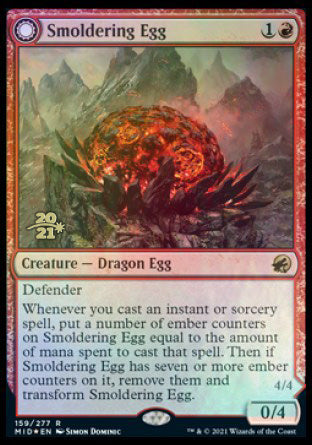 Smoldering Egg // Ashmouth Dragon [Innistrad: Midnight Hunt Prerelease Promos] | GnG Games