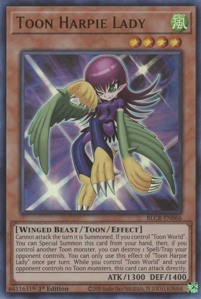 Toon Harpie Lady [BLCR-EN066] Ultra Rare | GnG Games