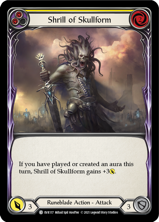 Shrill of Skullform (Yellow) [EVR117] (Everfest)  1st Edition Rainbow Foil | GnG Games