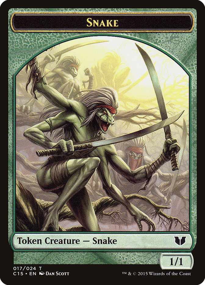 Beast // Snake (017) Double-Sided Token [Commander 2015 Tokens] | GnG Games