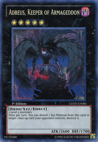 Adreus, Keeper of Armageddon [GENF-EN086] Secret Rare | GnG Games