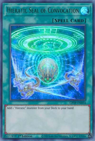 Hieratic Seal of Convocation [GFTP-EN054] Ultra rare | GnG Games