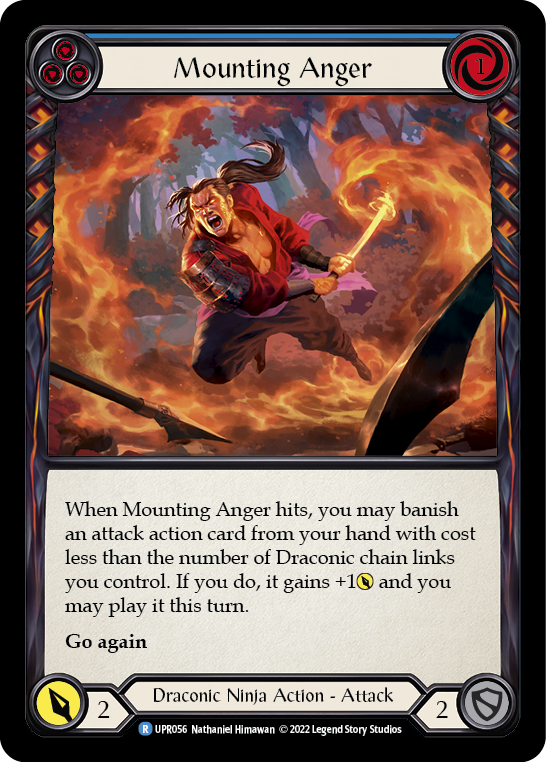 Mounting Anger (Blue) [UPR056] (Uprising)  Rainbow Foil | GnG Games