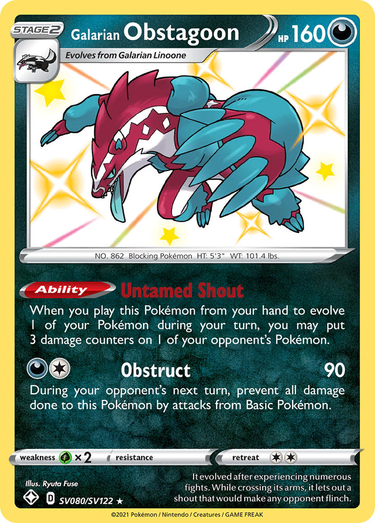 Galarian Obstagoon (SV080/SV122) [Sword & Shield: Shining Fates] | GnG Games