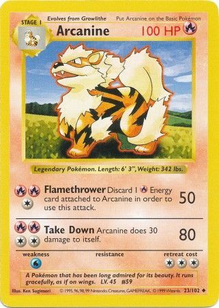 Arcanine (23/102) [Base Set Shadowless Unlimited] | GnG Games