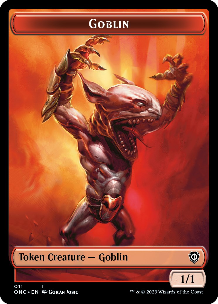 Rebel // Goblin Double-Sided Token [Phyrexia: All Will Be One Commander Tokens] | GnG Games