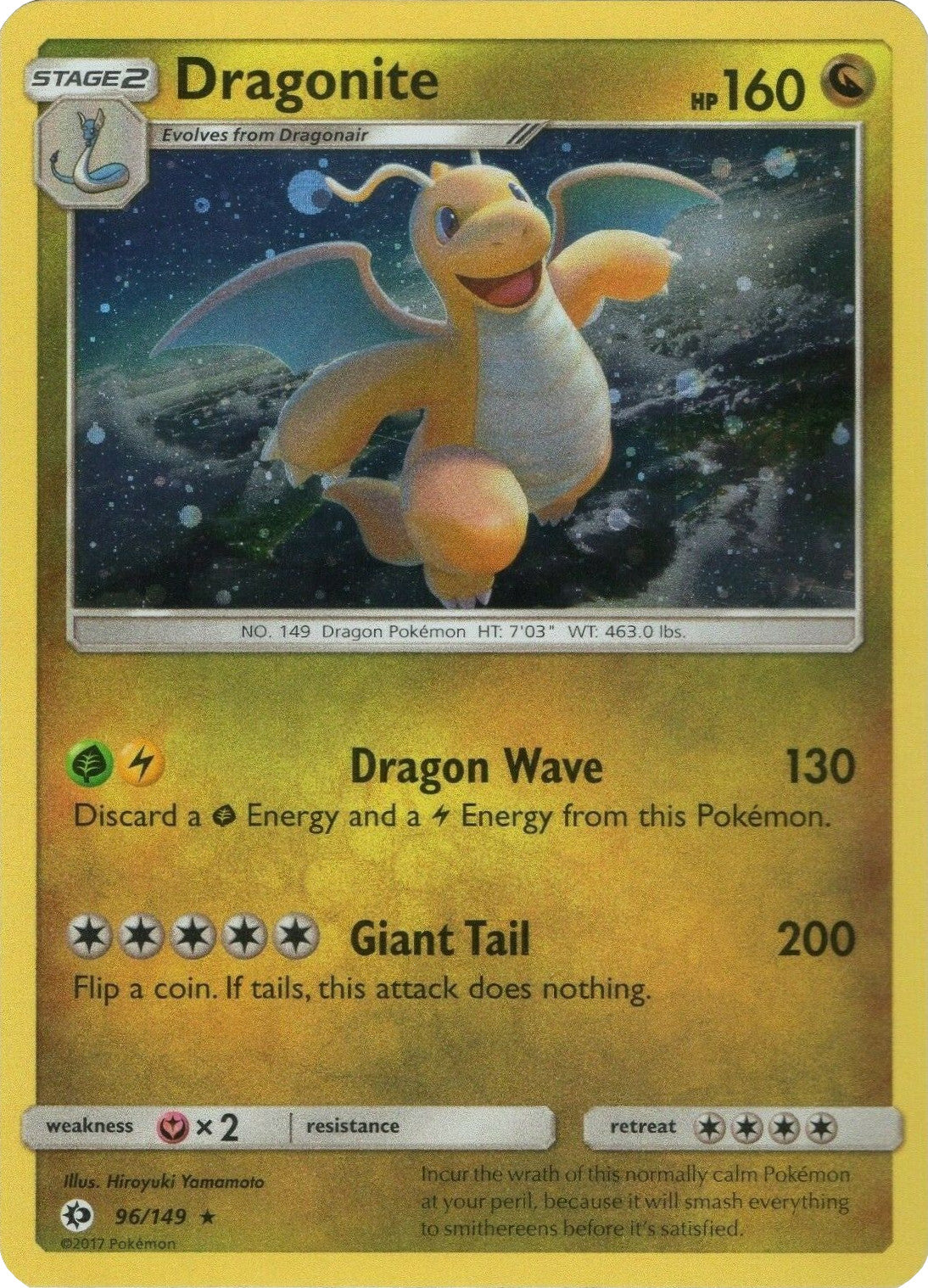 Dragonite (96/149) (Cosmos Holo) [Sun & Moon: Base Set] | GnG Games