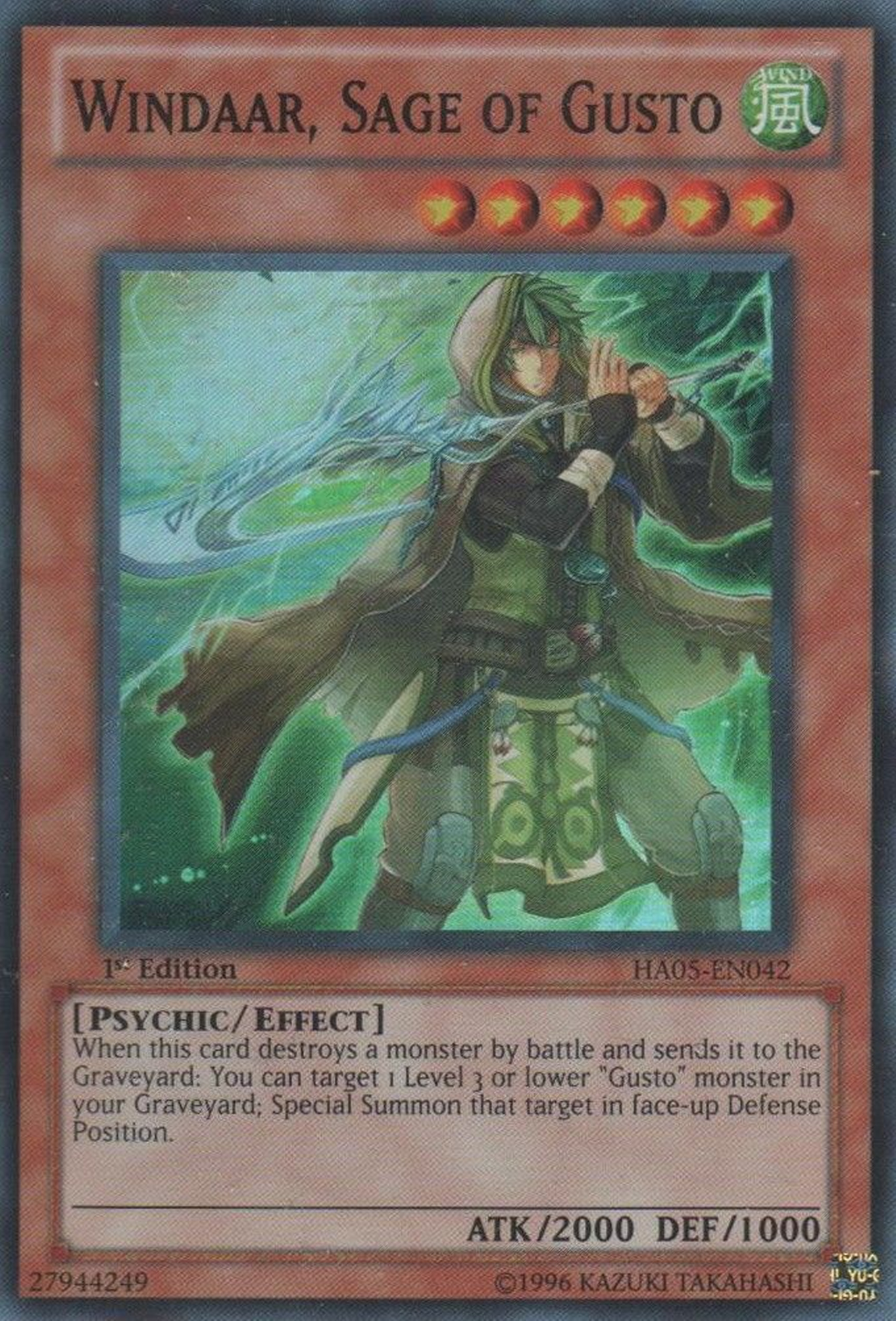 Windaar, Sage of Gusto [HA05-EN042] Super Rare | GnG Games