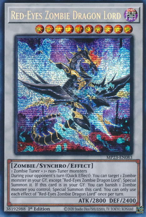 Red-Eyes Zombie Dragon Lord [MP23-EN083] Prismatic Secret Rare | GnG Games