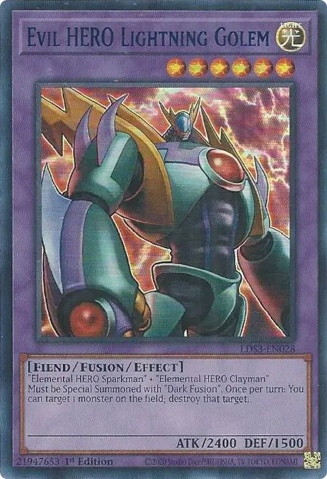 Evil HERO Lightning Golem (Blue) [LDS3-EN028] Ultra Rare | GnG Games