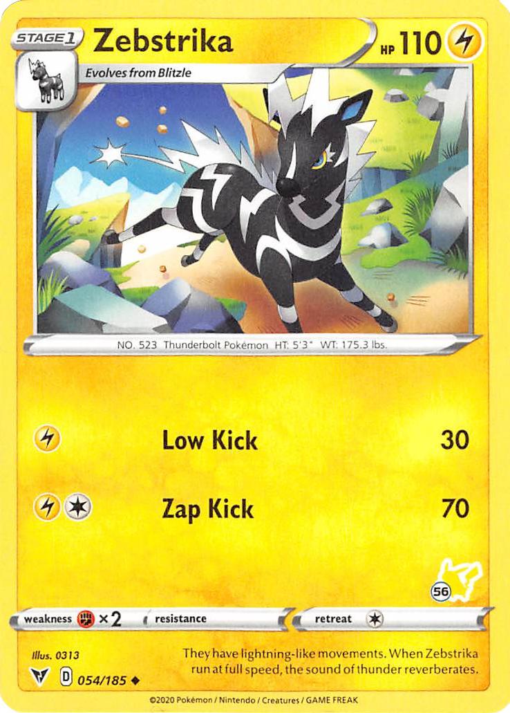 Zebstrika (054/185) (Pikachu Stamp #56) [Battle Academy 2022] | GnG Games