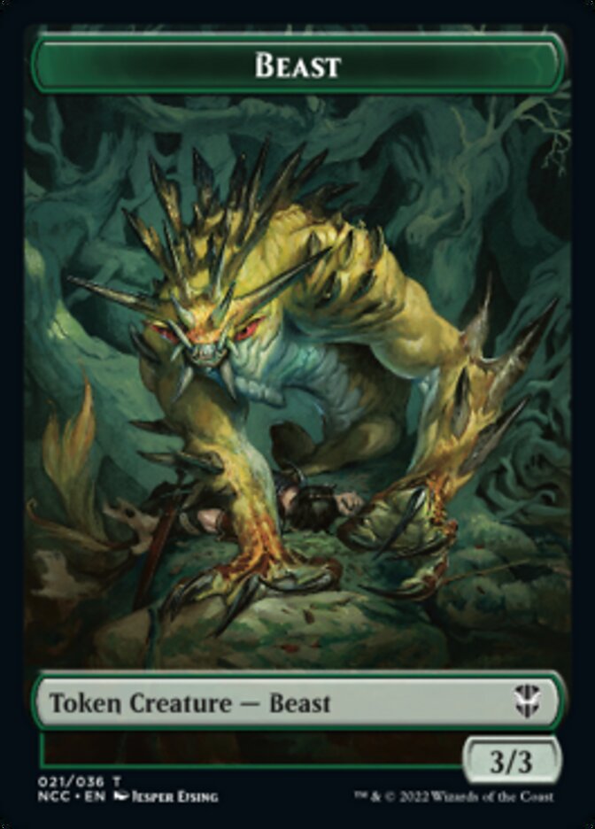 Beast // Saproling Double-sided Token [Streets of New Capenna Commander Tokens] | GnG Games