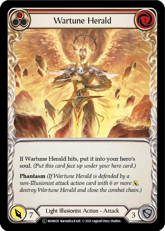 Wartune Herald (Red) (Rainbow Foil) [U-MON026-RF] Unlimited Edition Rainbow Foil | GnG Games