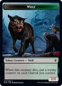 Wolf // Food (15) Double-sided Token [Throne of Eldraine Tokens] | GnG Games