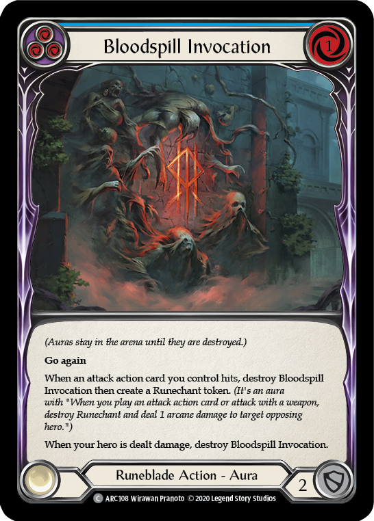 Bloodspill Invocation (Blue) [ARC108] Unlimited Edition Rainbow Foil | GnG Games