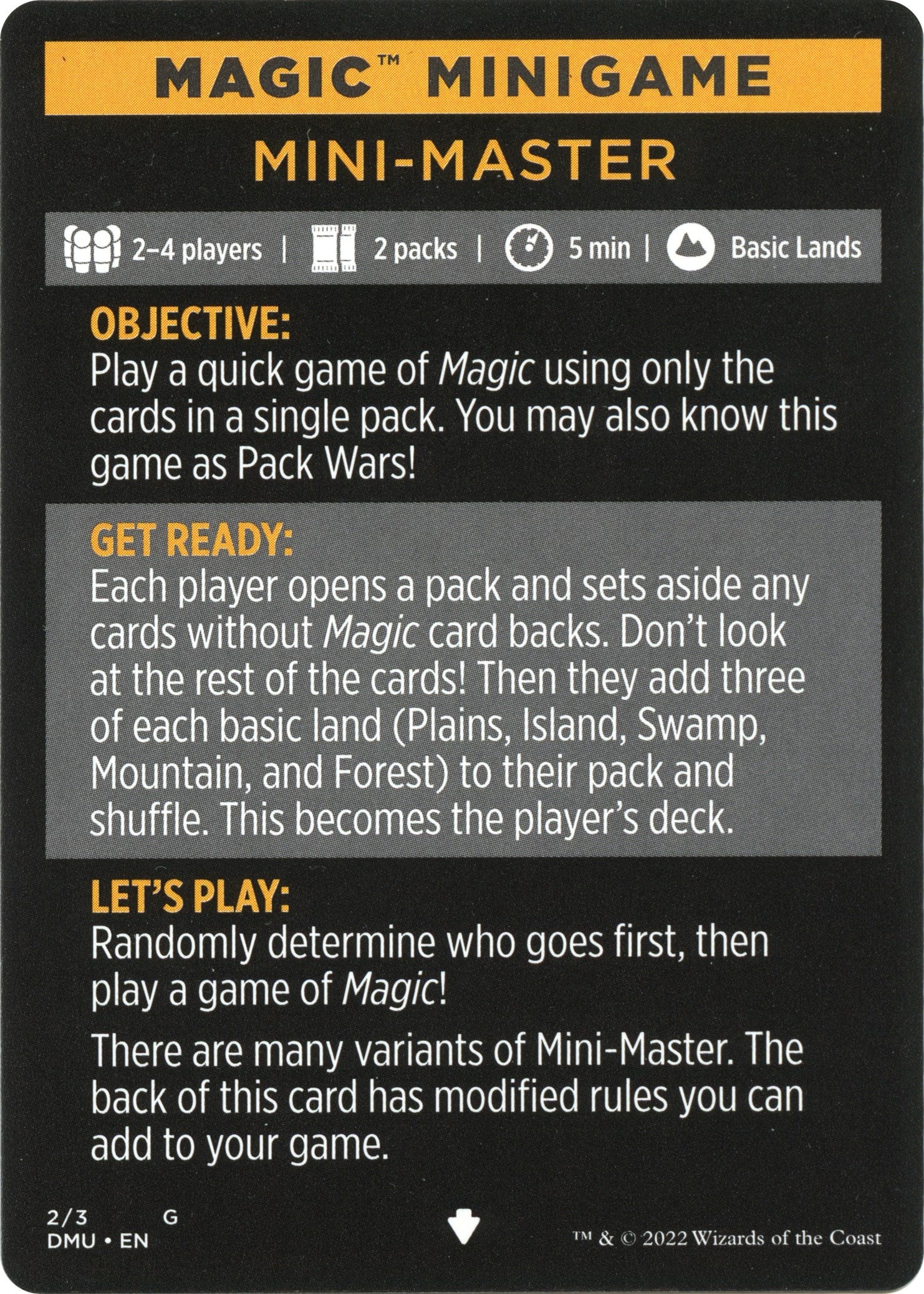 Mini-Master (Magic Minigame) [Dominaria United Minigame] | GnG Games