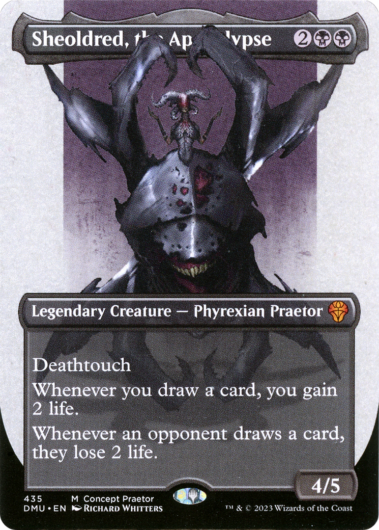 Sheoldred, the Apocalypse (Borderless Concept Praetors) [Phyrexia: All Will Be One] | GnG Games