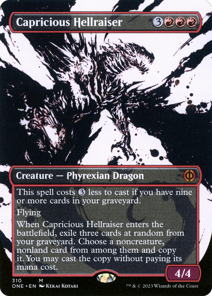 Capricious Hellraiser (Borderless Ichor) [Phyrexia: All Will Be One] | GnG Games