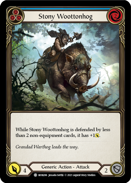 Stony Woottonhog (Blue) (Rainbow Foil) [MON286-RF] 1st Edition Rainbow Foil | GnG Games