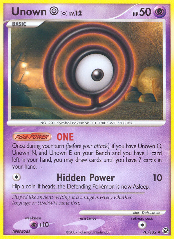 Unown O (70/132) [Diamond & Pearl: Secret Wonders] | GnG Games