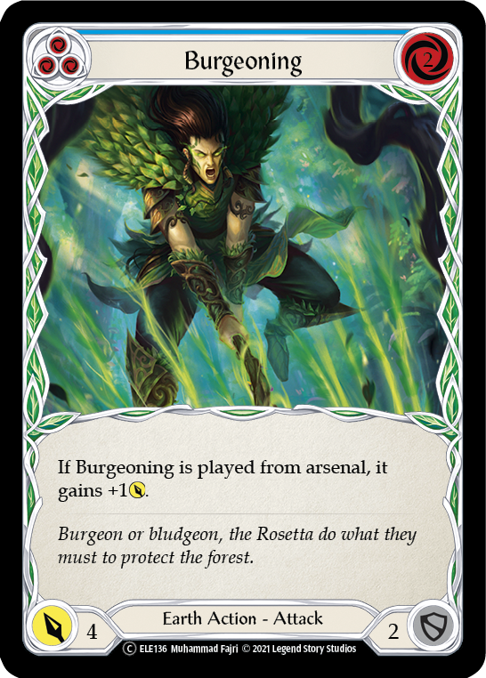 Burgeoning (Blue) [U-ELE136] Unlimited Rainbow Foil | GnG Games