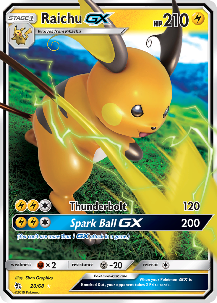 Raichu GX (20/68) [Sun & Moon: Hidden Fates] | GnG Games