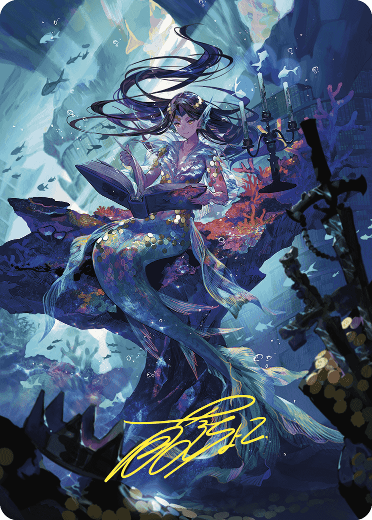 Rhystic Study Art Card (Gold-Stamped Signature) [Wilds of Eldraine Art Series] | GnG Games