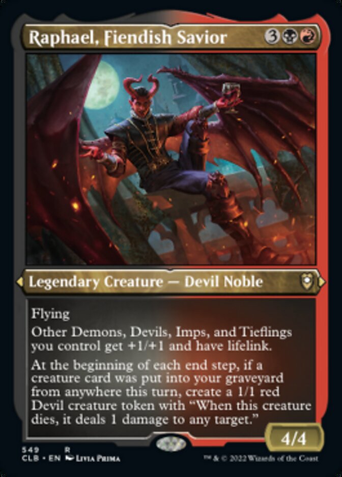 Raphael, Fiendish Savior (Foil Etched) [Commander Legends: Battle for Baldur's Gate] | GnG Games