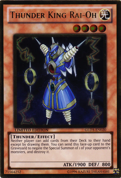 Thunder King Rai-Oh [GLD3-EN020] Gold Rare | GnG Games