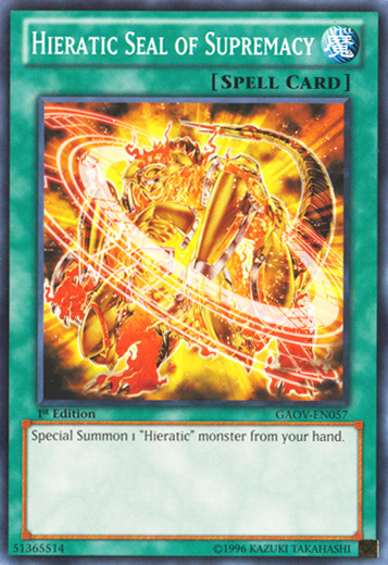 Hieratic Seal of Supremacy [GAOV-EN057] Common | GnG Games