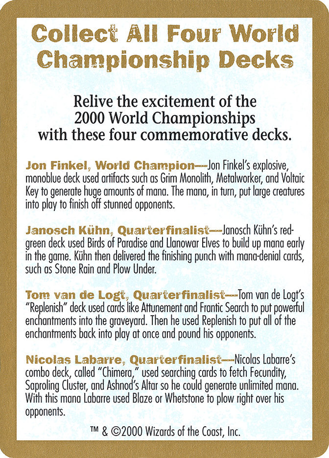 2000 World Championships Ad [World Championship Decks 2000] | GnG Games