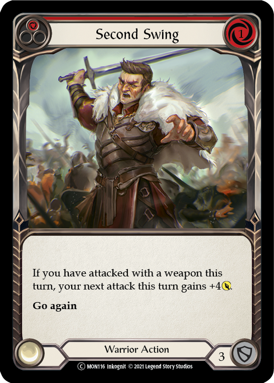 Second Swing (Red) (Rainbow Foil) [U-MON116-RF] Unlimited Edition Rainbow Foil | GnG Games