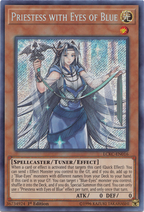 Priestess with Eyes of Blue [LCKC-EN016] Secret Rare | GnG Games