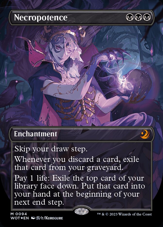 Necropotence (Anime Borderless) (Confetti Foil) [Wilds of Eldraine: Enchanting Tales] | GnG Games