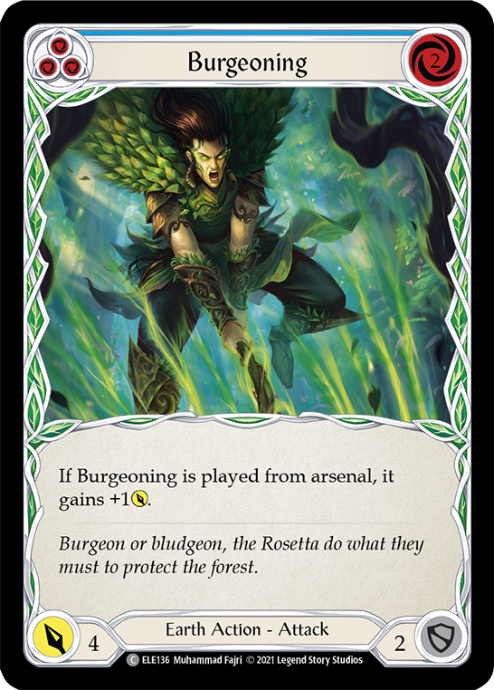 Burgeoning (Blue) [ELE136] (Tales of Aria)  1st Edition Rainbow Foil | GnG Games